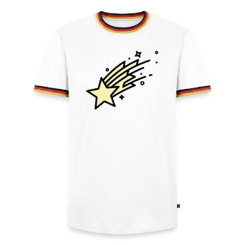Shooting Star Comet Comic - Men's Ringer Shirt - white/tricolour - Front - AI Model Female 172 light (172cm) & AI Model Male 185 light (185cm)