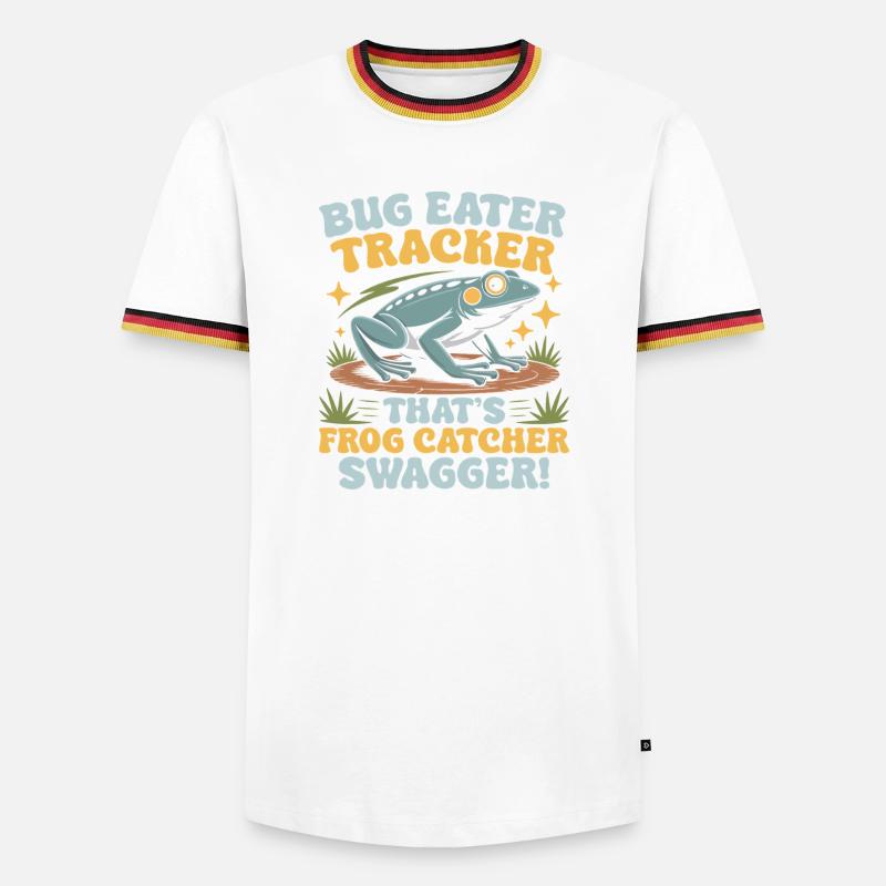 Frog Catcher Bug Eater Tracker Frog - Männer Kontrast-T-Shirt - Weiß/Dreifarbig