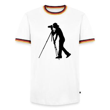 Photographe Photographe Photographie - T-shirt contrasté Homme - blanc/tricolore - Devant - AI Model Female 172 light (172cm) & AI Model Male 185 light (185cm)