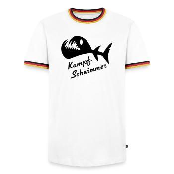 Bataille Poisson Fantasma 2 - T-shirt contrasté Homme - blanc/tricolore - Devant - AI Model Female 172 light (172cm) & AI Model Male 185 light (185cm)