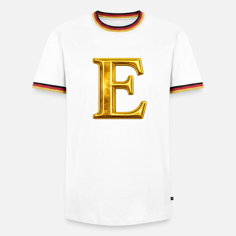 Golden E Monogram Design - Men's Ringer Shirt - white/tricolour