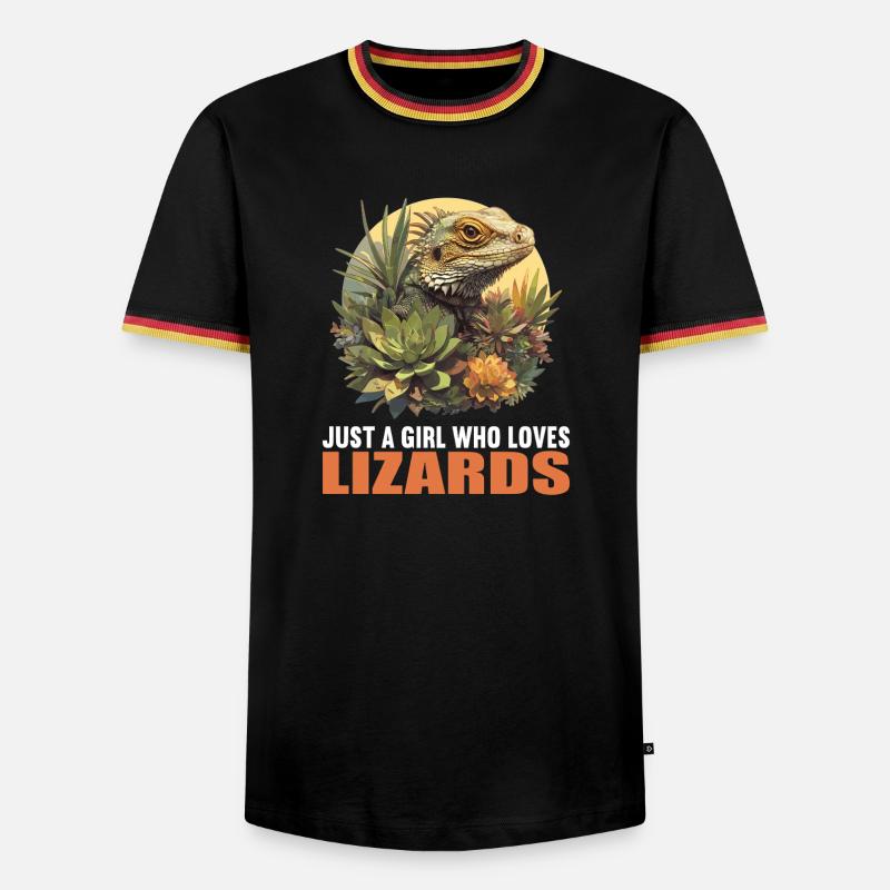 Eidechsen Eidechse - Männer Kontrast-T-Shirt - Schwarz/Dreifarbig