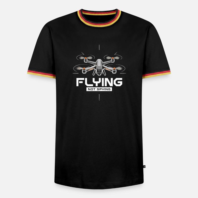 Drones fly no spying technology - Men's Ringer Shirt - black/tricolour