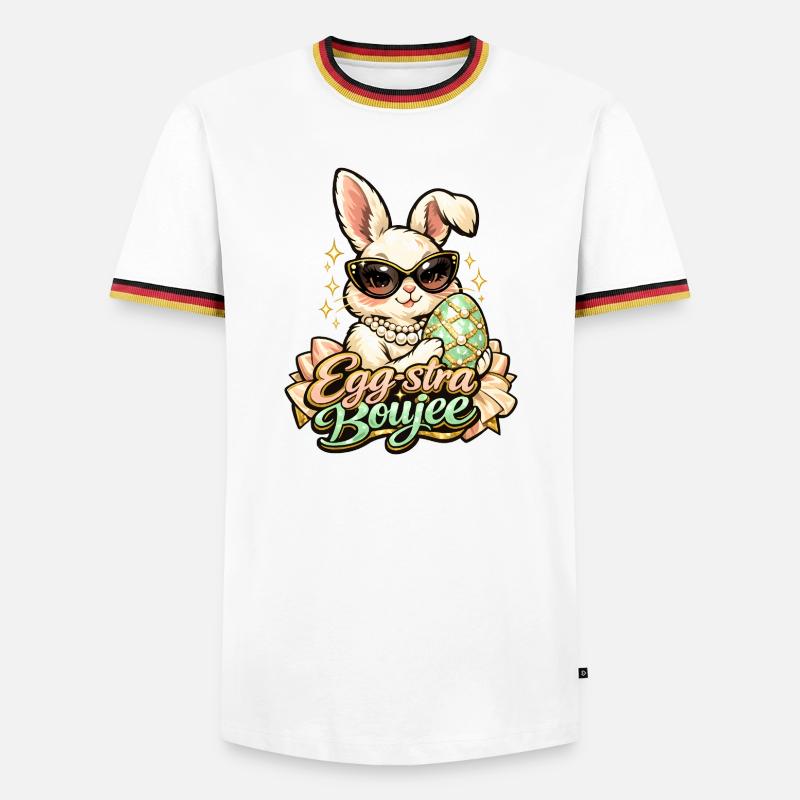 Egg-stra Boujee Easter Bunny Easter - Men's Ringer Shirt - white/tricolour