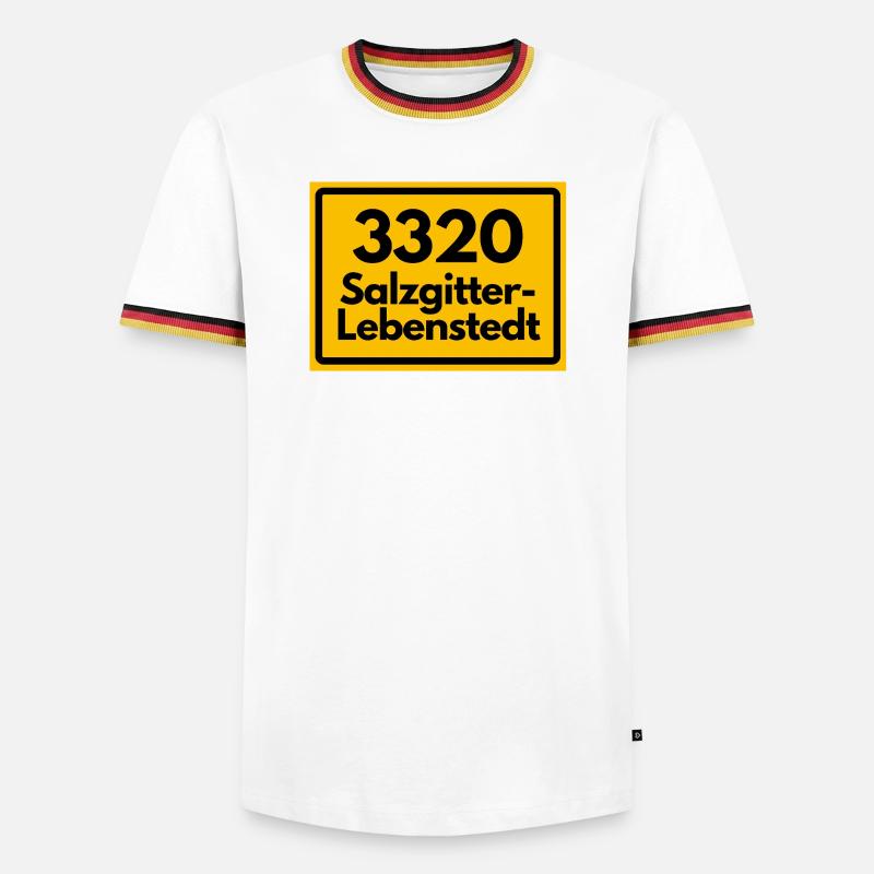 OLD POSTCODE POSTCODE RETRO 3320 SALZGITTER - Men's Ringer Shirt - black/tricolour