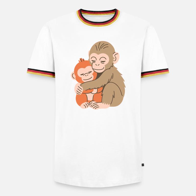 Hugging Monkey Duo - Men's Ringer Shirt - black/tricolour