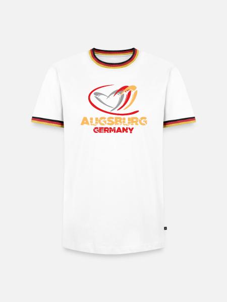 Germany - Augsburg - Männer Kontrast-T-Shirt - Weiß/Dreifarbig