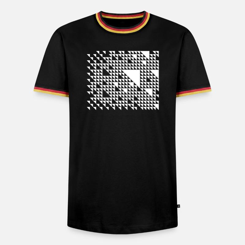 Triangular Mosaic Grid - Men's Ringer Shirt - black/tricolour