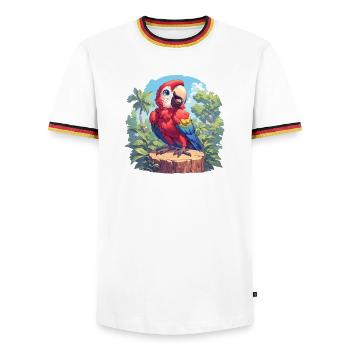 Aras Ara - Männer Kontrast-T-Shirt - Weiß/Dreifarbig - Vorne - AI Model Female 172 light (172cm) & AI Model Male 185 light (185cm)