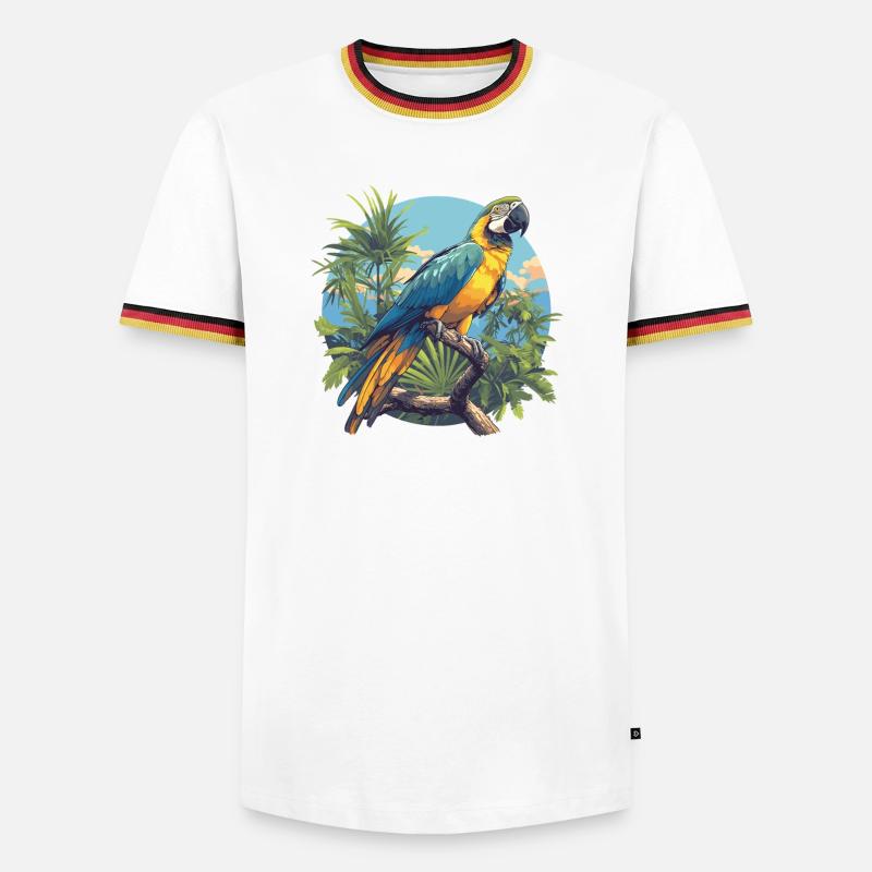 Aras Ara - Männer Kontrast-T-Shirt - Weiß/Dreifarbig