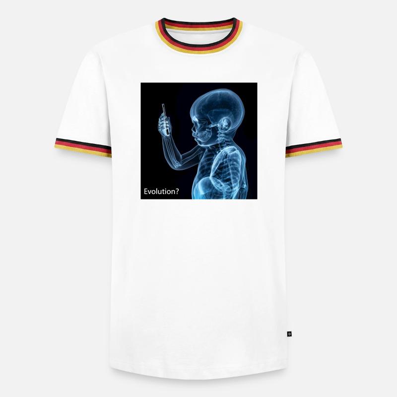 Évolution du smartphone - T-shirt contrasté Homme - blanc/tricolore