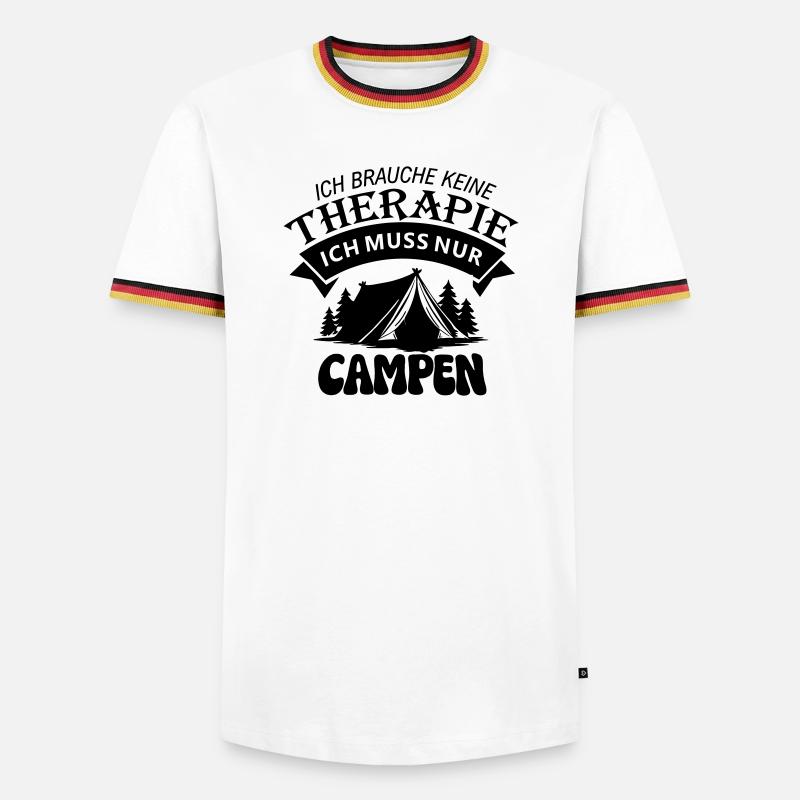 Ich muss Campen  - Männer Kontrast-T-Shirt - Weiß/Dreifarbig