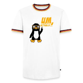 Penguin To Actually Funny Nerd Smartass Logo - Men's Ringer Shirt - white/tricolour - Front - AI Model Female 172 light (172cm) & AI Model Male 185 light (185cm)