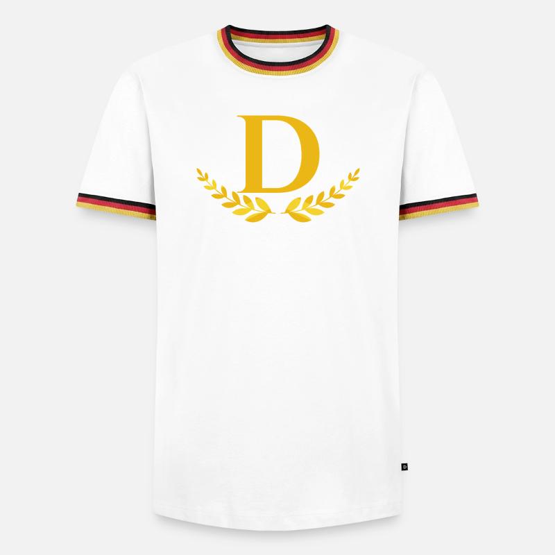D - Männer Kontrast-T-Shirt - Weiß/Dreifarbig