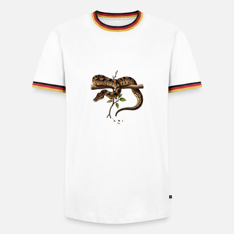 Königspython Schlangen Liebhaber Terrarium Python - Männer Kontrast-T-Shirt - Weiß/Dreifarbig