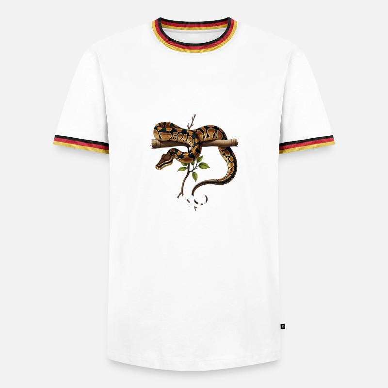 Königspython Schlangen Liebhaber Terrarium Python - Männer Kontrast-T-Shirt - Weiß/Dreifarbig