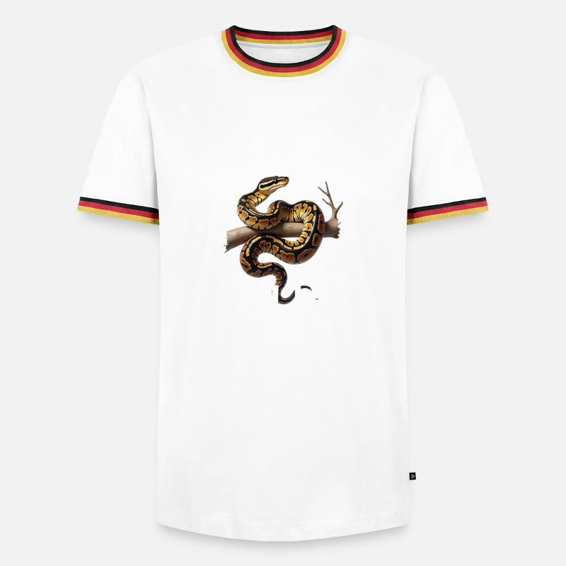 Königspython Schlangen Liebhaber Terrarium Python - Männer Kontrast-T-Shirt - Weiß/Dreifarbig