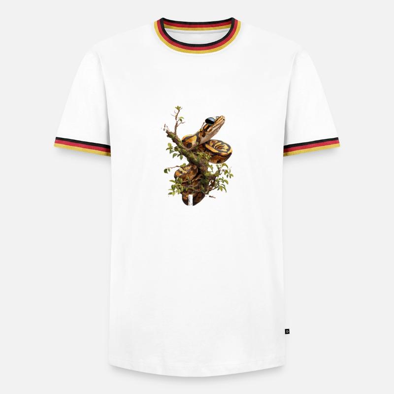 Königspython Schlangen Liebhaber Terrarium Python - Männer Kontrast-T-Shirt - Weiß/Dreifarbig