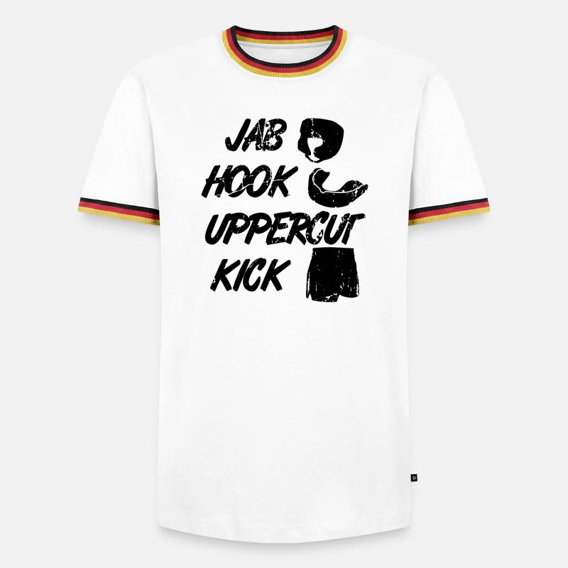 Kickboxer Techniques - Men's Ringer Shirt - white/tricolour