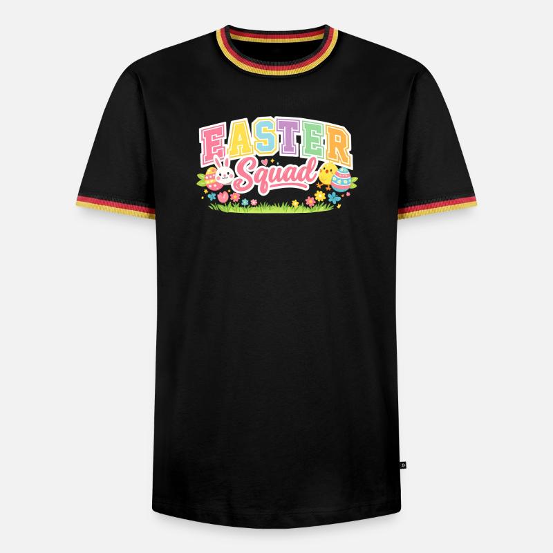 Easter Squad Egg Hunt - Männer Kontrast-T-Shirt - Schwarz/Dreifarbig