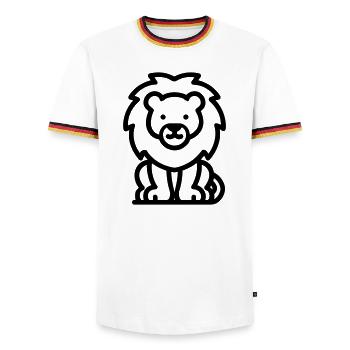 lion - T-shirt contrasté Homme - blanc/tricolore - Devant - AI Model Female 172 light (172cm) & AI Model Male 185 light (185cm)