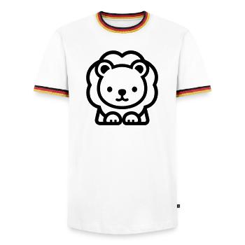 lion - T-shirt contrasté Homme - blanc/tricolore - Devant - AI Model Female 172 light (172cm) & AI Model Male 185 light (185cm)