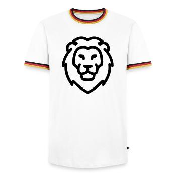 lion - T-shirt contrasté Homme - blanc/tricolore - Devant - AI Model Female 172 light (172cm) & AI Model Male 185 light (185cm)