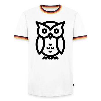 Owl - Men's Ringer Shirt - white/tricolour - Front - AI Model Female 172 light (172cm) & AI Model Male 185 light (185cm)