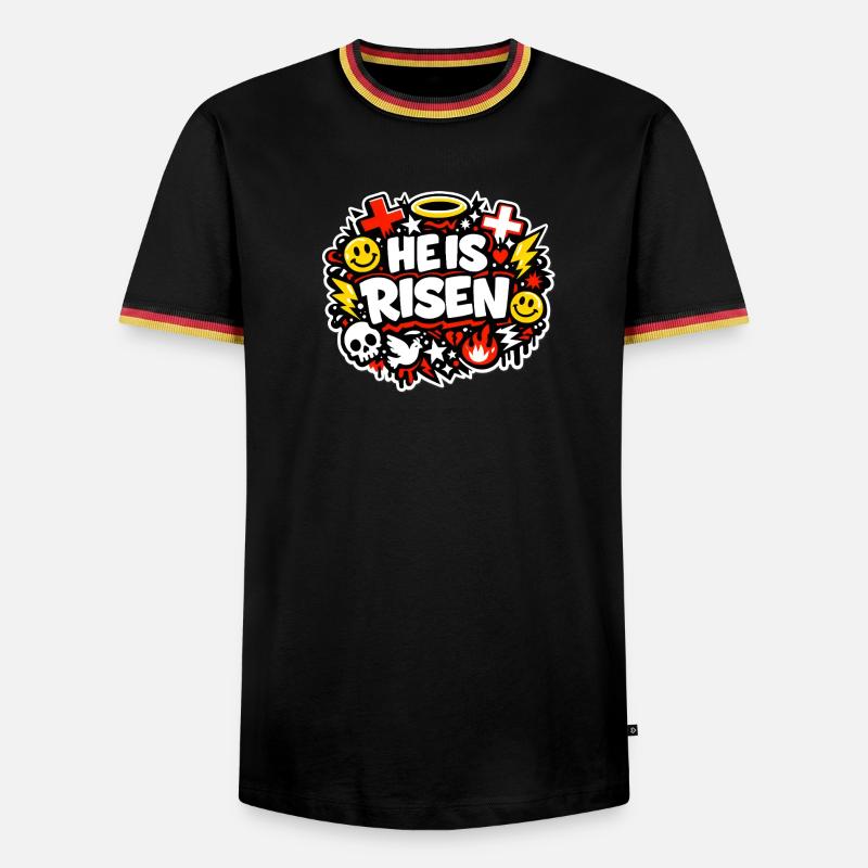 he is risen - Men's Ringer Shirt - black/tricolour
