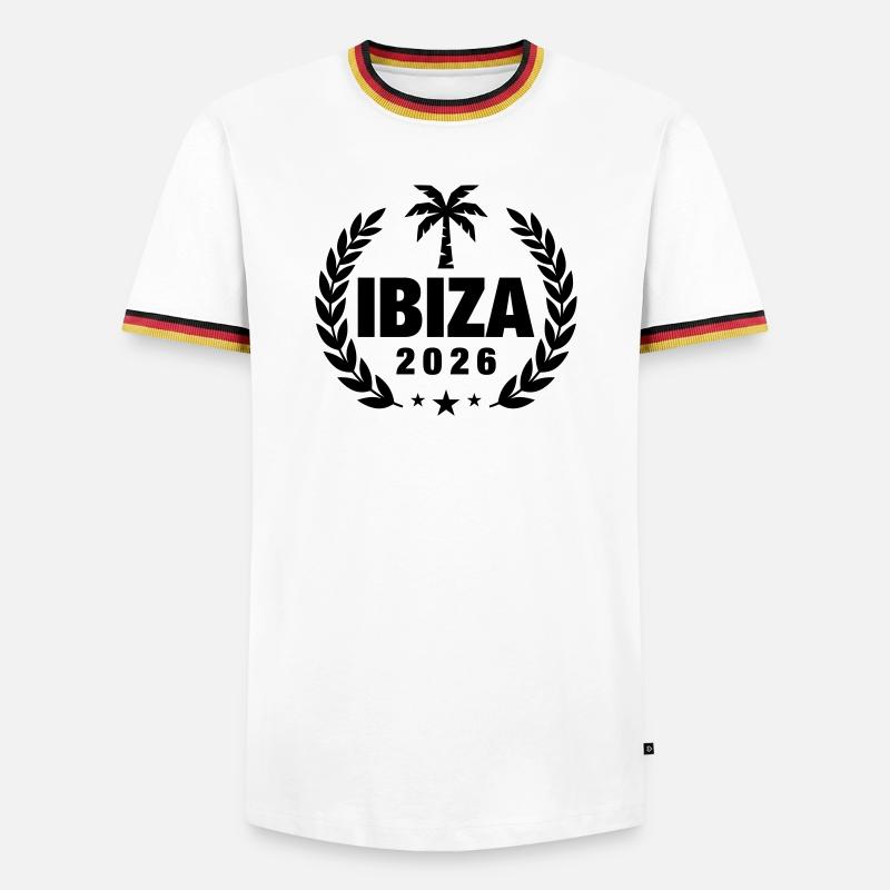 Ibiza 2026 Palm Tree - Men's Ringer Shirt - white/tricolour