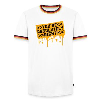 You're Absolutely Right Lustig Sarkastisch KI Logo - Männer Kontrast-T-Shirt - Weiß/Dreifarbig - Vorne - AI Model Female 172 light (172cm) & AI Model Male 185 light (185cm)