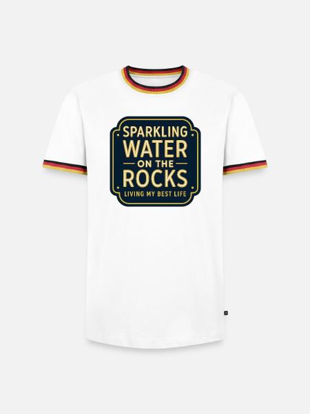 Sparkling water on rocks neon - Men's Ringer Shirt - white/tricolour