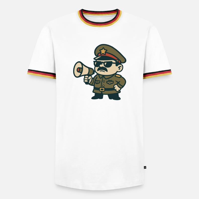 Retro Sergeant Megaphone - Men's Ringer Shirt - white/tricolour