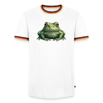 Owl, Mosaic, Bird, Nature, Wise, Art, Brown, G - Men's Ringer Shirt - white/tricolour - Front - AI Model Female 172 light (172cm) & AI Model Male 185 light (185cm)