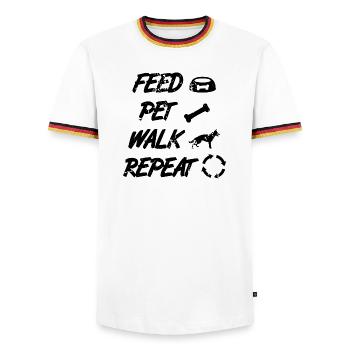 German Shepherd Saying - Men's Ringer Shirt - white/tricolour - Front - AI Model Female 172 light (172cm) & AI Model Male 185 light (185cm)