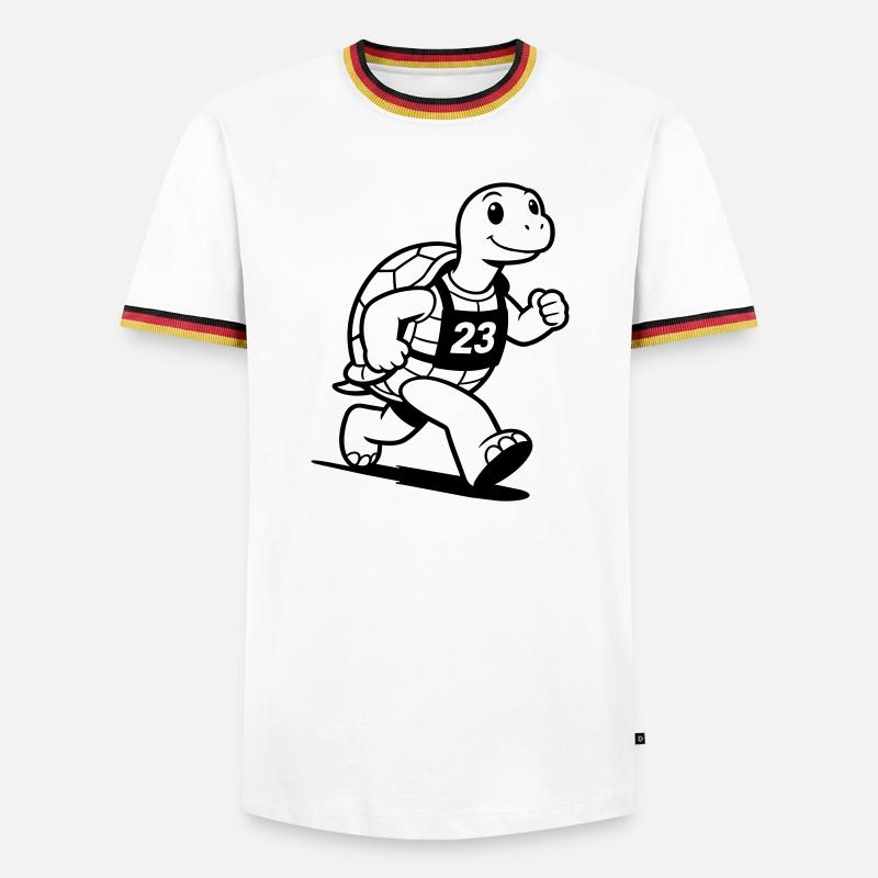 turtle marathon - Men's Ringer Shirt - white/tricolour