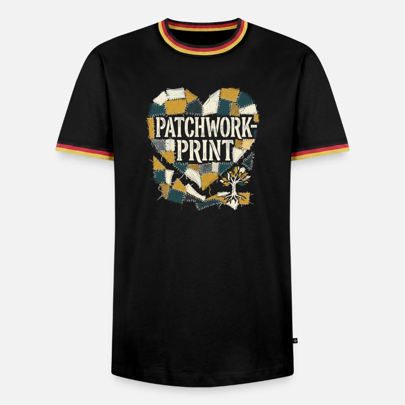 Impression patchwork - T-shirt contrasté Homme - noir/tricolore