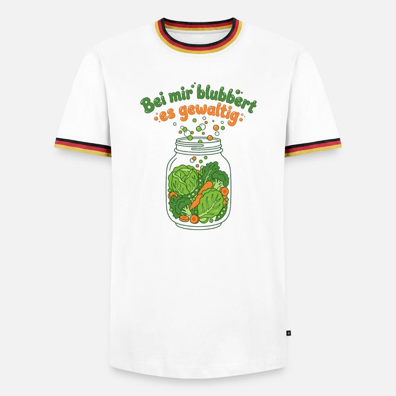 Fermentation Vegetable Mason Jar Bubbling - Men's Ringer Shirt - white/tricolour