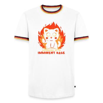 Brimming with Imminent Rage - Men's Ringer Shirt - white/tricolour - Front - AI Model Female 172 light (172cm) & AI Model Male 185 light (185cm)