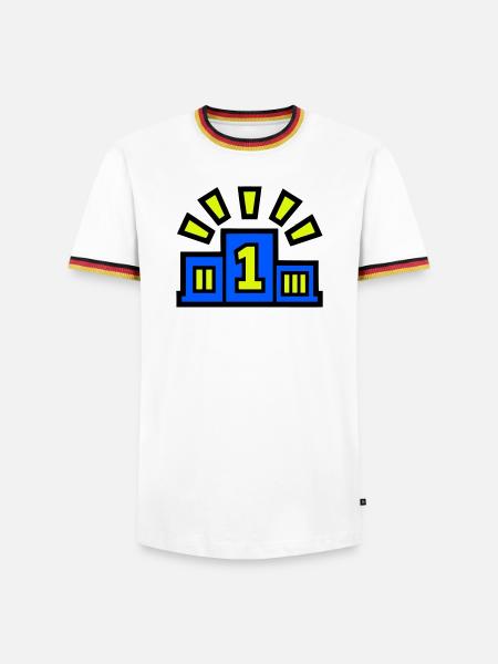 Winner Podium Place 1 Champion - Men's Ringer Shirt - white/tricolour