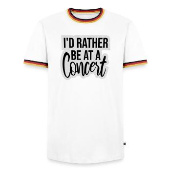 Je préférerais être à un concert Lustig Musik Konzert - T-shirt contrasté Homme - blanc/tricolore - Devant - AI Model Female 172 light (172cm) & AI Model Male 185 light (185cm)