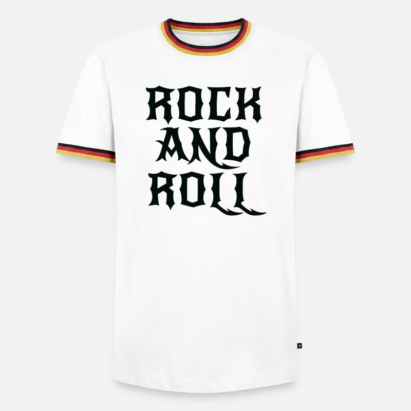 Gothic Rock and Roll Logo - Männer Kontrast-T-Shirt - Weiß/Dreifarbig