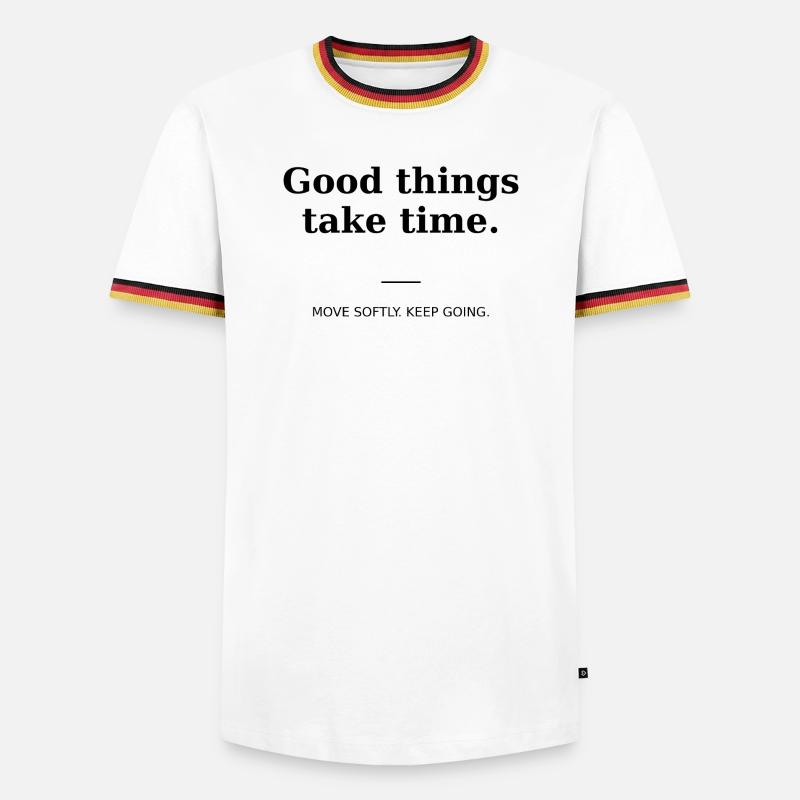Good things take time - Men's Ringer Shirt - white/tricolour