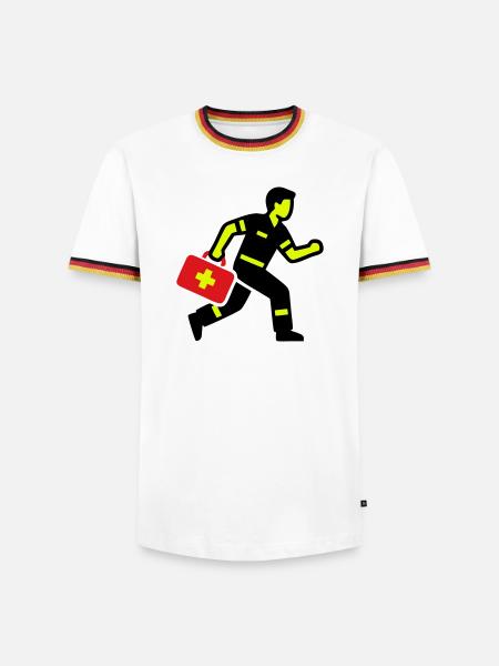 Sanitäter Notarzt Notfallkoffer - Männer Kontrast-T-Shirt - Weiß/Dreifarbig