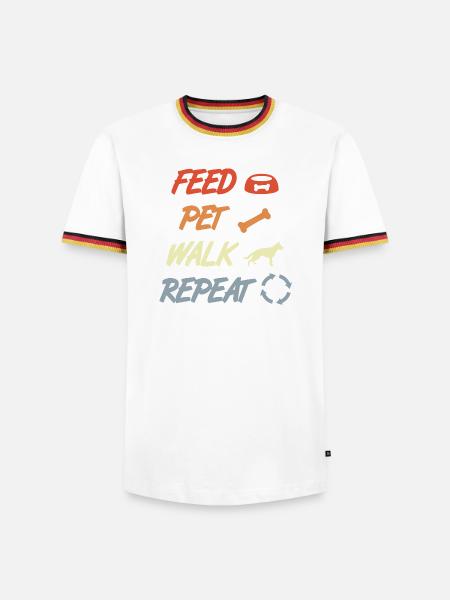Feeding, petting, performing, repeating - Men's Ringer Shirt - white/tricolour