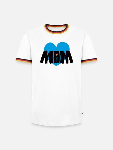 Mom heart - Men's Ringer Shirt - white/tricolour