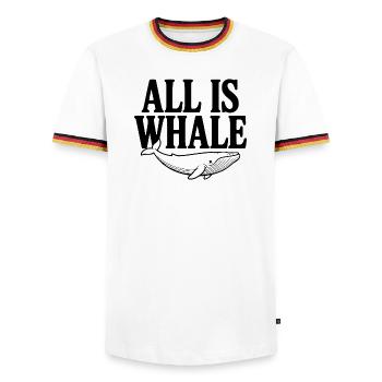 Tout est une baleine - T-shirt contrasté Homme - blanc/tricolore - Devant - AI Model Female 172 light (172cm) & AI Model Male 185 light (185cm)