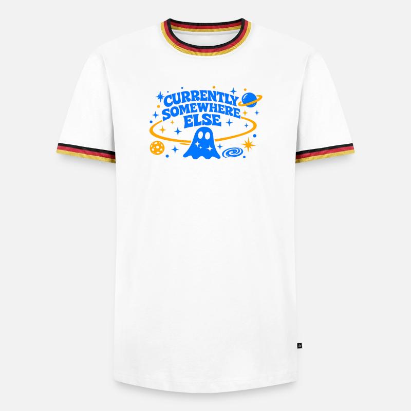CURRENTLY SOMEWHERE ELSE - Männer Kontrast-T-Shirt - Weiß/Dreifarbig