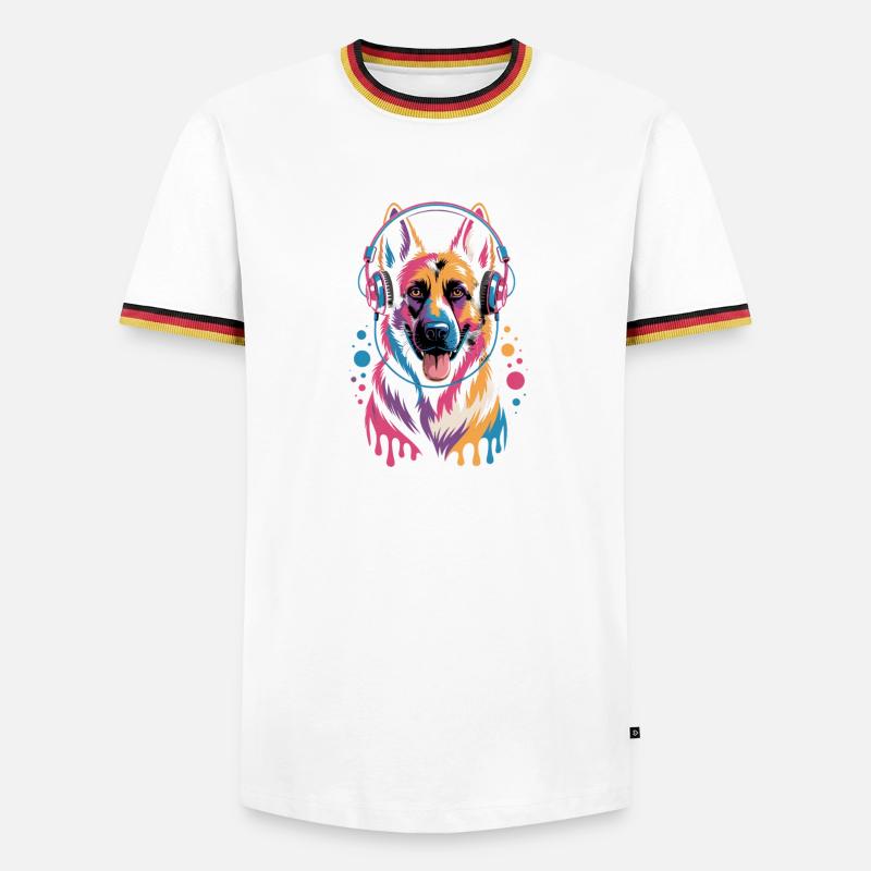 German Shepherd - Men's Ringer Shirt - white/tricolour