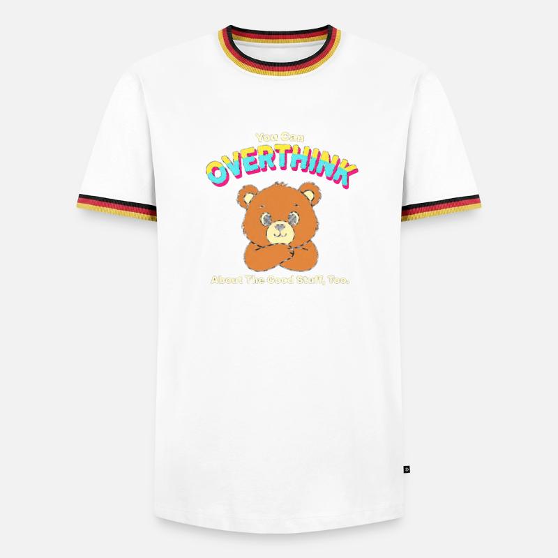Overthink Good Stuff Bear - Men's Ringer Shirt - white/tricolour